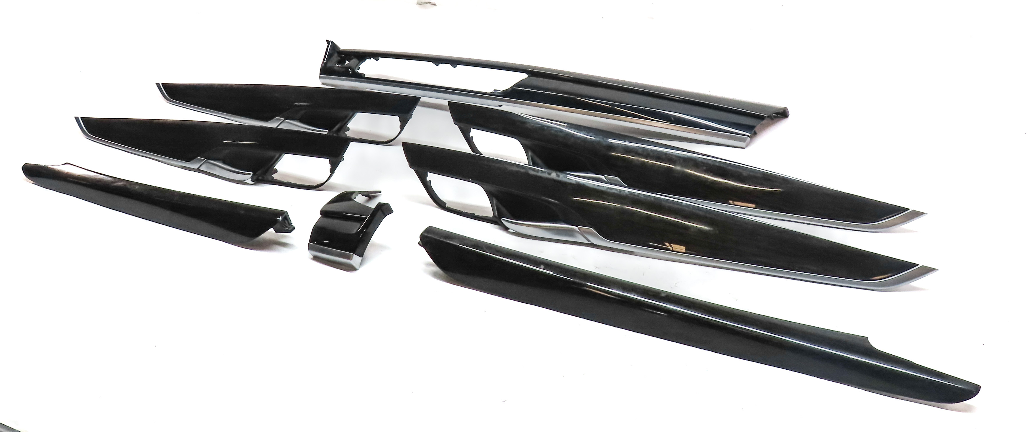 2014 BMW X5 (F15) FRONT REAR LEFT RIGHT DOOR DASH CONSOLE WOOD TRIM SET 8 (Oak) — exact item pictured